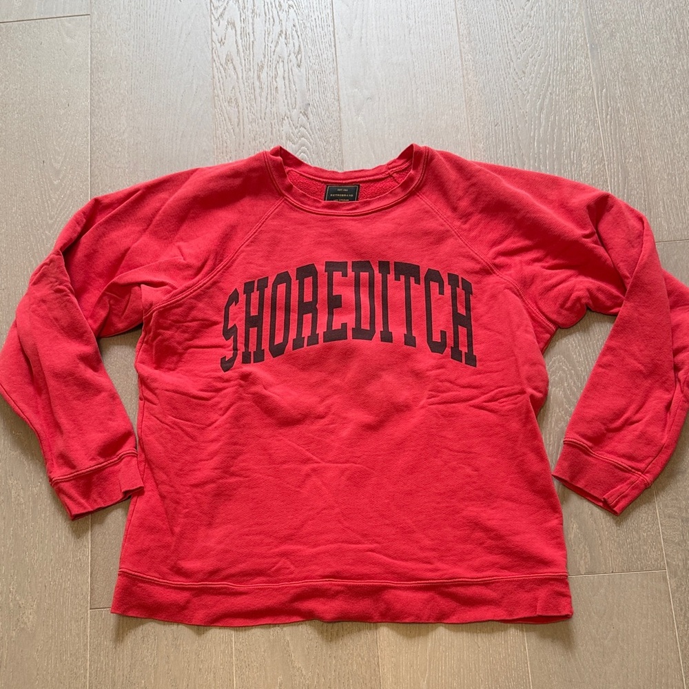 Red Free People 'SHOREDITCH' Graphic Crewneck Sweatshirt